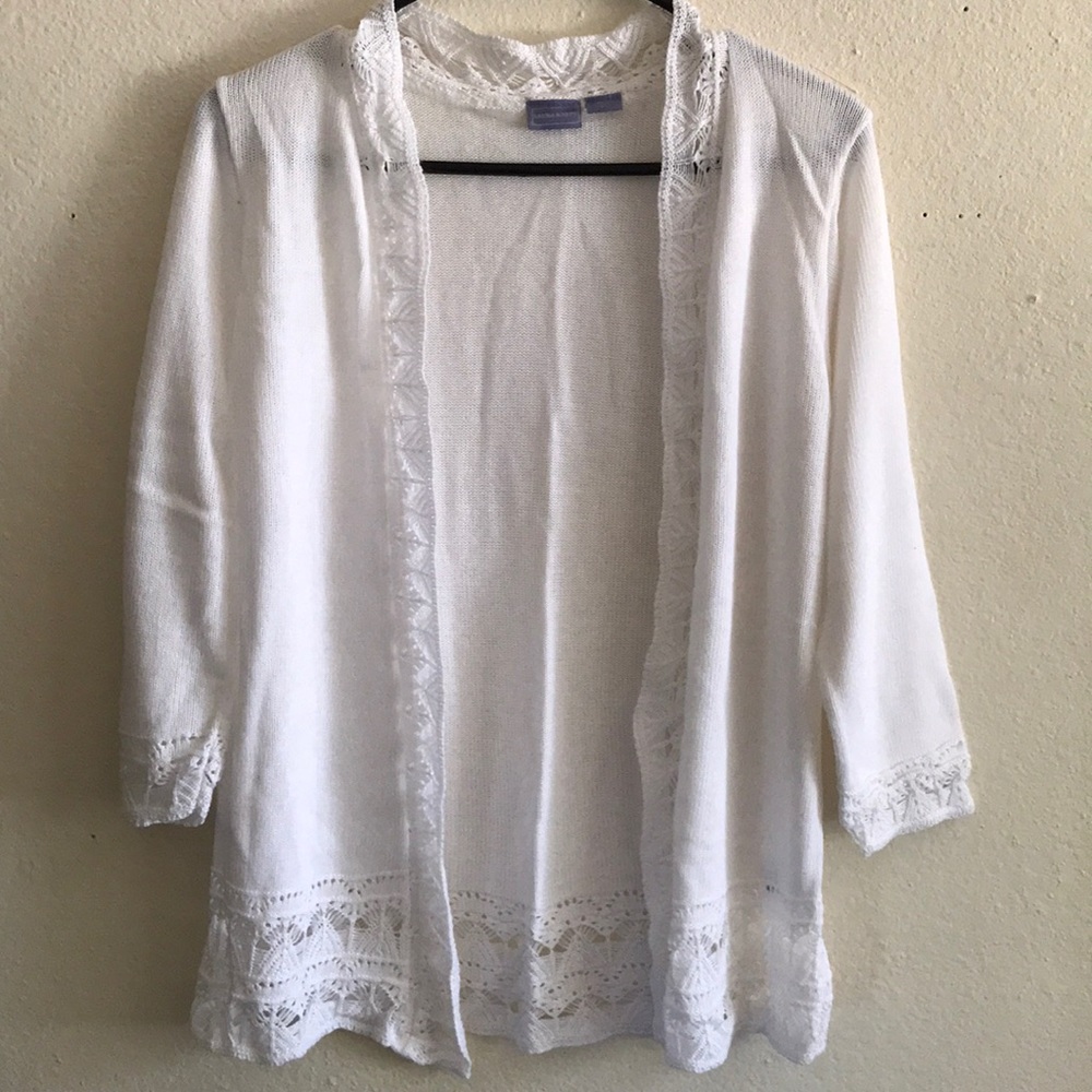 White knit cardigan